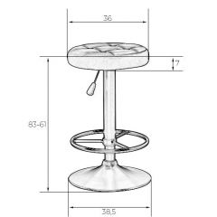 Табурет барный DOBRIN BRUNO LM-5008 (бело-чёрный) в Советском - sovetskiy.mebel24.online | фото 2