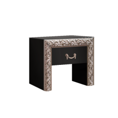 Тумба прикроватная Тиффани Premium черная/серебро (ТФТП-1(П) в Советском - sovetskiy.mebel24.online | фото