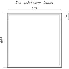 Зеркало Corsica 600х600 black без подсветки Sansa (SB1064Z) в Советском - sovetskiy.mebel24.online | фото 4