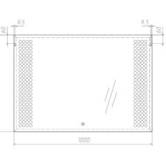 Зеркало Cosmo 100 alum с подсветкой Sansa (SC1004Z) в Советском - sovetskiy.mebel24.online | фото 7