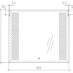 Зеркало Cosmo 80 alum с подсветкой Sansa (SC1002Z) в Советском - sovetskiy.mebel24.online | фото 2