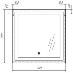 Зеркало Even 70 black с подсветкой Sansa (SE1054Z) в Советском - sovetskiy.mebel24.online | фото 6