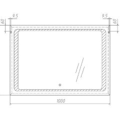 Зеркало Galaxy 100 alum с подсветкой Sansa (SG1008Z) в Советском - sovetskiy.mebel24.online | фото 7