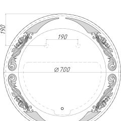 Зеркало Канберра 700х700 с подсветкой Домино (GL7032Z) в Советском - sovetskiy.mebel24.online | фото 8