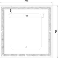 Зеркало Паликир 700х700 с подсветкой Домино (GL7051Z) в Советском - sovetskiy.mebel24.online | фото 6