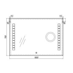 Зеркало Quadro 100 alum (линза) с подсветкой Sansa (SQL1030Z) в Советском - sovetskiy.mebel24.online | фото 8