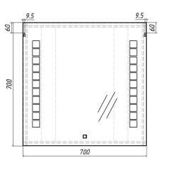 Зеркало Quadro 70 alum с подсветкой Sansa (SQ1016Z) в Советском - sovetskiy.mebel24.online | фото 6