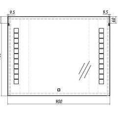 Зеркало Quadro 90 alum с подсветкой Sansa (SQ1018Z) в Советском - sovetskiy.mebel24.online | фото 7