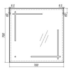 Зеркало Ray 70 black с подсветкой Sansa (SR1038Z) в Советском - sovetskiy.mebel24.online | фото 6