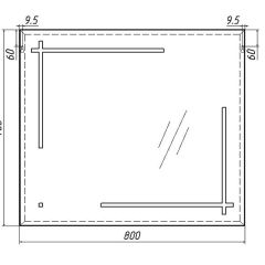 Зеркало Ray 80 black с подсветкой Sansa (SR1037Z) в Советском - sovetskiy.mebel24.online | фото 7