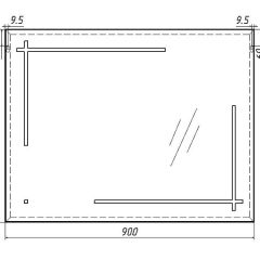 Зеркало Ray 90 black с подсветкой Sansa (SR1036Z) в Советском - sovetskiy.mebel24.online | фото 6