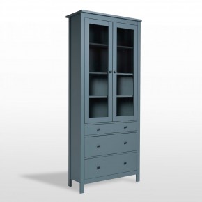 2.08.07.130.6 САГА шкаф с витриной 90 темно-бирюзовый RU в Советском - sovetskiy.mebel24.online | фото