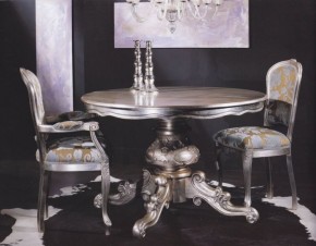 3004/SR Стул, SILVER LEAF серебро/ ткань UPH GENE 3099 COL BLACK СКИДКА 50% в Советском - sovetskiy.mebel24.online | фото