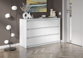 АЙДЕН КМ06-1200 Комод 6 ящиков (белый) в Советском - sovetskiy.mebel24.online | фото