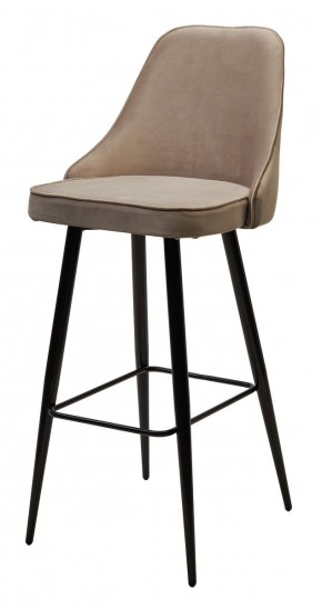 Барный стул NEPAL-BAR БЕЖЕВЫЙ #5, велюр/ черный каркас (H=78cm) М-City в Советском - sovetskiy.mebel24.online | фото 4