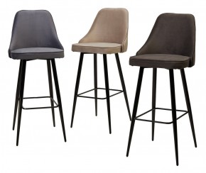 Барный стул NEPAL-BAR ГРАФИТ #14, велюр/ черный каркас (H=78cm) М-City в Советском - sovetskiy.mebel24.online | фото 3