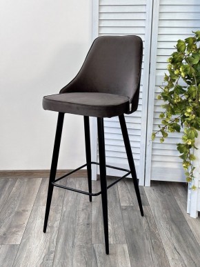 Барный стул NEPAL-BAR ГРАФИТ #14, велюр/ черный каркас (H=78cm) М-City в Советском - sovetskiy.mebel24.online | фото 6