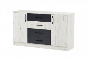 БЕАТРИС Комод К1400 (дуб крафт белый/антрацит) в Советском - sovetskiy.mebel24.online | фото 2