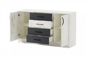 БЕАТРИС Комод К1400 (дуб крафт белый/антрацит) в Советском - sovetskiy.mebel24.online | фото 3