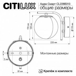 Бра Citilux Адам Смарт CL228B313 в Советском - sovetskiy.mebel24.online | фото 8