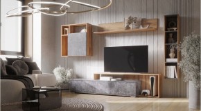 ДАЛЛАС Гостиная (модульная) цемент темный в Советском - sovetskiy.mebel24.online | фото