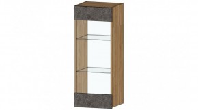 ДАЛЛАС Шкаф со стеклом (цемент темный) в Советском - sovetskiy.mebel24.online | фото