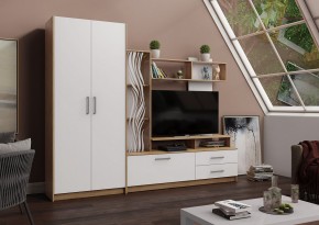 ДАРЬЯ Гостиная (Дуб Вотан/Белый глянец) в Советском - sovetskiy.mebel24.online | фото