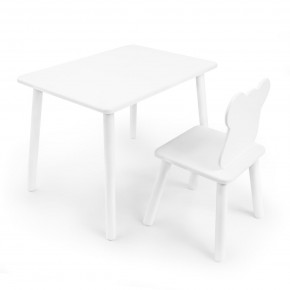 Детский комплект стол и стул «Мишка» Rolti Baby (белый/белый, массив березы/мдф) в Советском - sovetskiy.mebel24.online | фото
