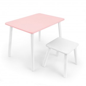 Детский комплект стол и табурет Rolti Baby (розовая столешница/белое сиденье/белые ножки) в Советском - sovetskiy.mebel24.online | фото