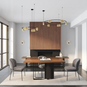 DK4065-BK+SG Подвесной светильник ORBIT , IP20, 10xGU10 LED до 15 Вт, черный + сатинированное золото, алюминий в Советском - sovetskiy.mebel24.online | фото 3