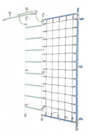 Дополнительная стойка к пристенному ДСК Pastel с сеткой для лазания, цв. голубой в Советском - sovetskiy.mebel24.online | фото