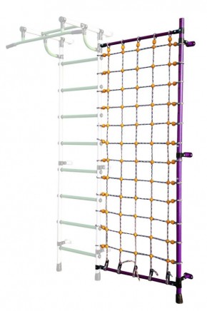 Дополнительная стойка к пристенному ДСК с сеткой для лазания, цв. фиолетовый в Советском - sovetskiy.mebel24.online | фото
