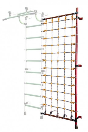 Дополнительная стойка к пристенному ДСК с сеткой для лазания, цв. красный в Советском - sovetskiy.mebel24.online | фото