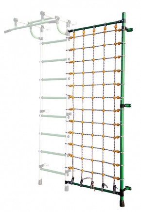 Дополнительная стойка к пристенному ДСК с сеткой для лазания, цв. зеленый в Советском - sovetskiy.mebel24.online | фото
