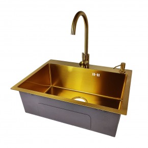EMB-119 PVD GOLDEN (Мойка, Смеситель, Дозатор) в Советском - sovetskiy.mebel24.online | фото
