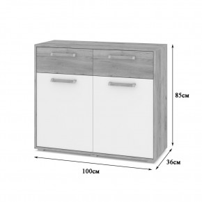 ФЛОРИДА Гостиная (модульная) дуб серый/белый в Советском - sovetskiy.mebel24.online | фото 6