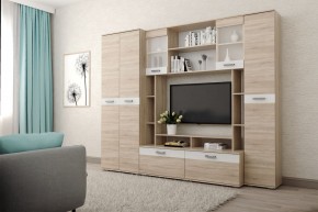 Гостиная Белла (Дуб Сонома/Белый глянец) в Советском - sovetskiy.mebel24.online | фото 1