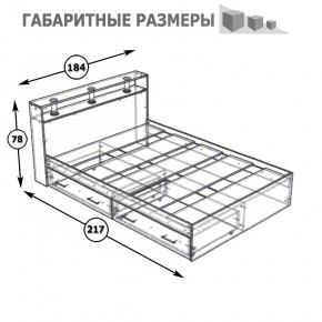 Камелия Кровать с ящиками 1800, цвет венге/дуб лоредо, ШхГхВ 183,5х217х78,2 см., сп.м. 1800х2000 мм., без матраса, основание есть в Советском - sovetskiy.mebel24.online | фото 6