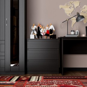 Комод КАСТОР с тремя ящиками, цвет Дуб Венге в Советском - sovetskiy.mebel24.online | фото 3