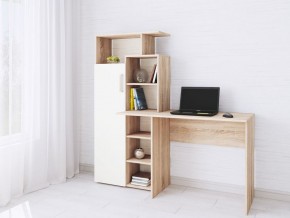 Компьютерный Стол Квартет-7 Дуб сонома/Белый в Советском - sovetskiy.mebel24.online | фото
