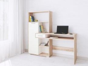 Компьютерный стол Квартет-8 дуб сонома/белый в Советском - sovetskiy.mebel24.online | фото