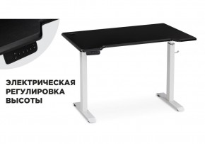 Компьютерный стол Маркос с механизмом подъема 120х75х75 черная шагрень / белый в Советском - sovetskiy.mebel24.online | фото