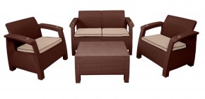 Комплект уличной мебели Yalta Premium Terrace Set (Ялта) шоколадый (+подушки под спину) в Советском - sovetskiy.mebel24.online | фото