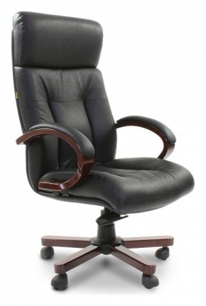 Кресло для руководителя Chairman 421 черный/орех темный, черный в Советском - sovetskiy.mebel24.online | фото 1