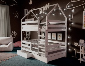 Кровать-домик двухъярусная 80*160 Белый в Советском - sovetskiy.mebel24.online | фото