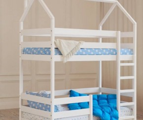 Кровать-домик двухъярусная 80*160 Белый в Советском - sovetskiy.mebel24.online | фото 6