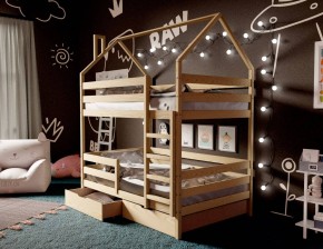 Кровать-домик двухъярусная 80*190 без покраски в Советском - sovetskiy.mebel24.online | фото