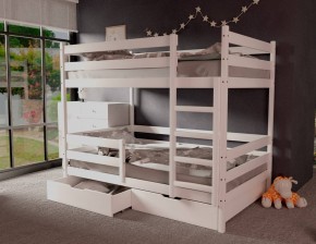 Кровать двухъярусная без крыши 80*190 Белый в Советском - sovetskiy.mebel24.online | фото