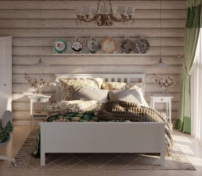 Кровать Кантри двухспальная 180х200, массив сосны, цвет белый в Советском - sovetskiy.mebel24.online | фото 4