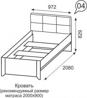 Кровать одинарная 900 Твист 04 в Советском - sovetskiy.mebel24.online | фото 2